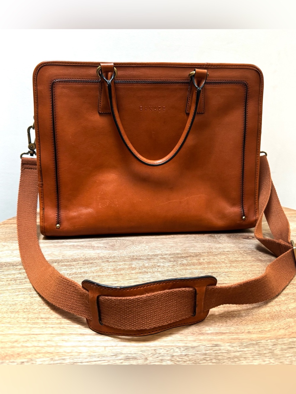 Banuce Italian Full Grain Leather Multi-Purpose Laptop Briefcase for Women